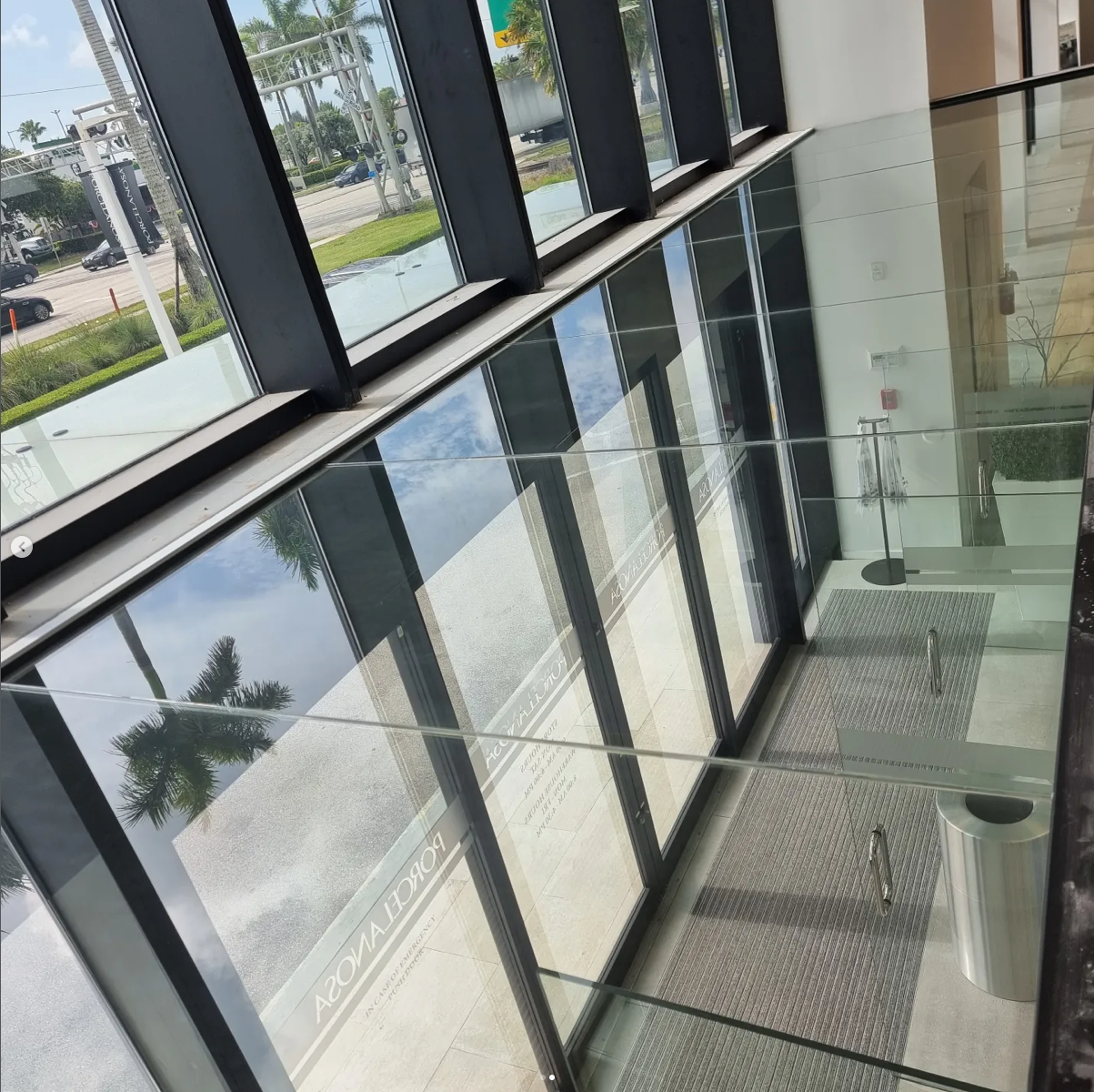 Interior windows after cleaning -Porcelanosa Doral FL